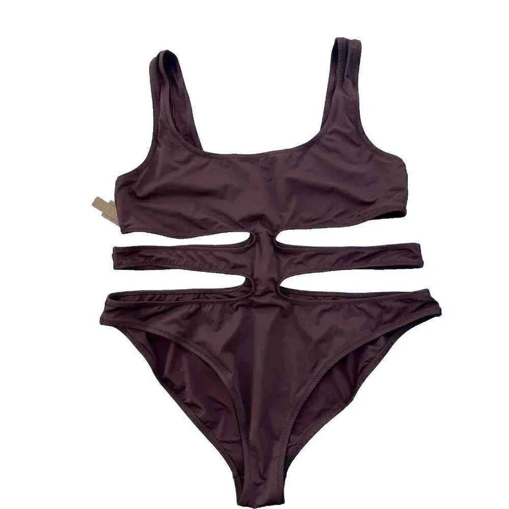 NWT SKIMS Plus Kim K Swim Wear Monokini Swimsuit Cocoa 3X (SW-MKN-0013)